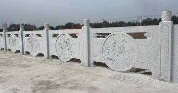 扬州芝麻白河道栏杆 石材栏杆