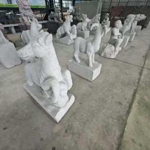 扬州芝麻白雕刻 十二生肖 异形雕刻