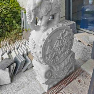 扬州芝麻白抱鼓石 庭院抱鼓石