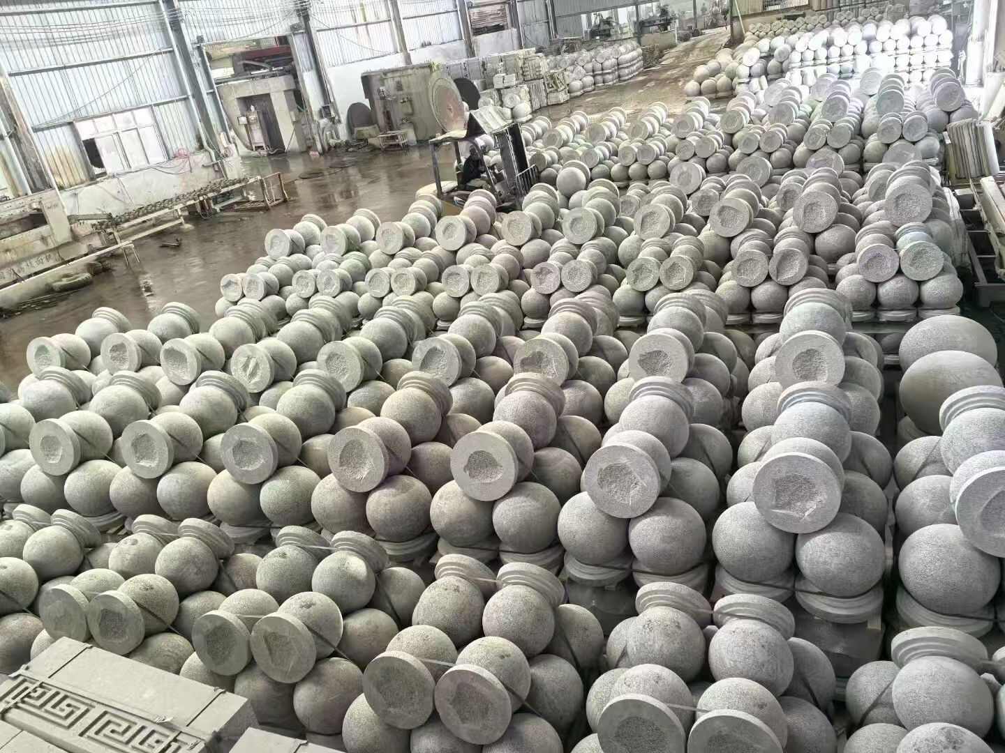 扬州芝麻白圆球 石球 挡车球